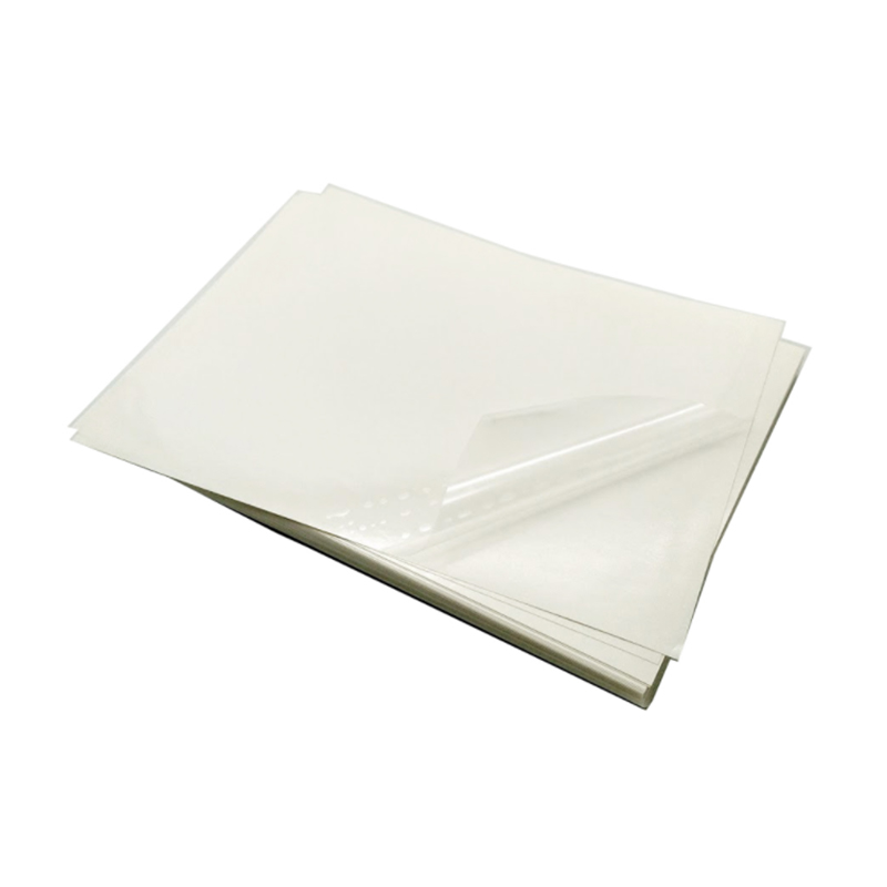 Filme PET transparente 36um / cola removível / forro de glassine branco 60g