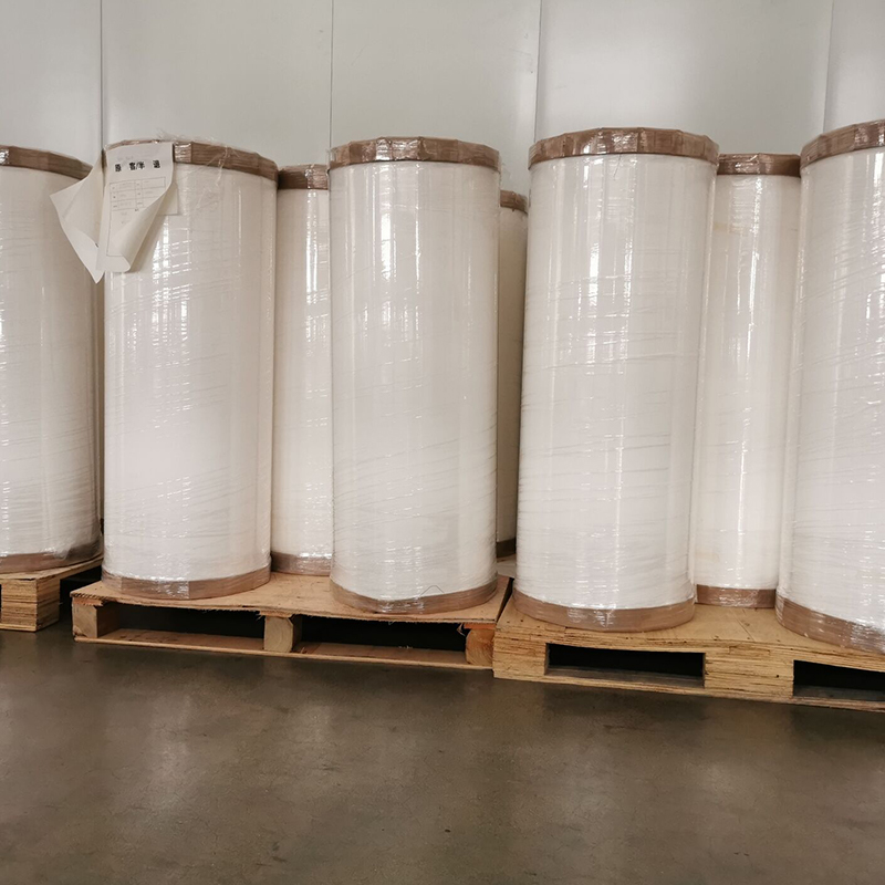 25um PET branco brilhante /adesivo solvente acrílico /80g forro branco