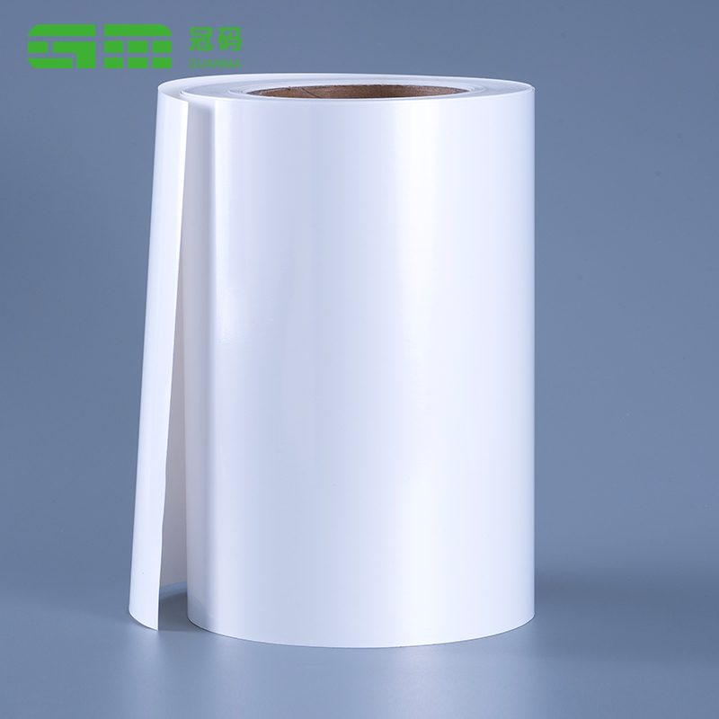 Rolo enorme de papel de etiquetas autoadesivas PP branco brilhante 60mic com adesivo removível